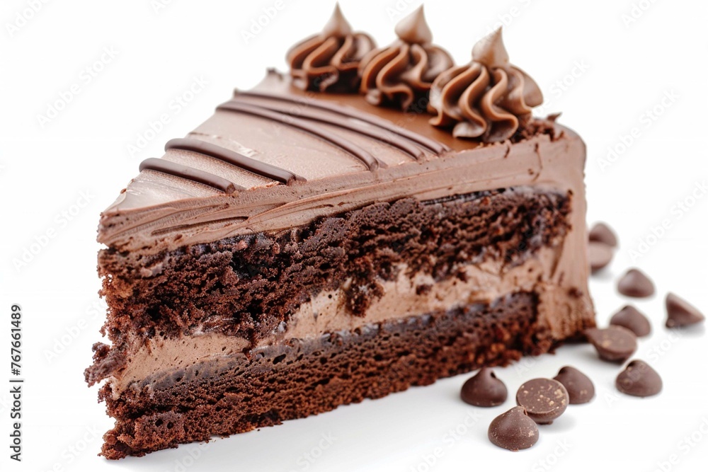 Tasty chocolate cake isolated on white Tasty chocolate cake isolated on white