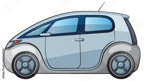 Vector graphic of a compact electric car design