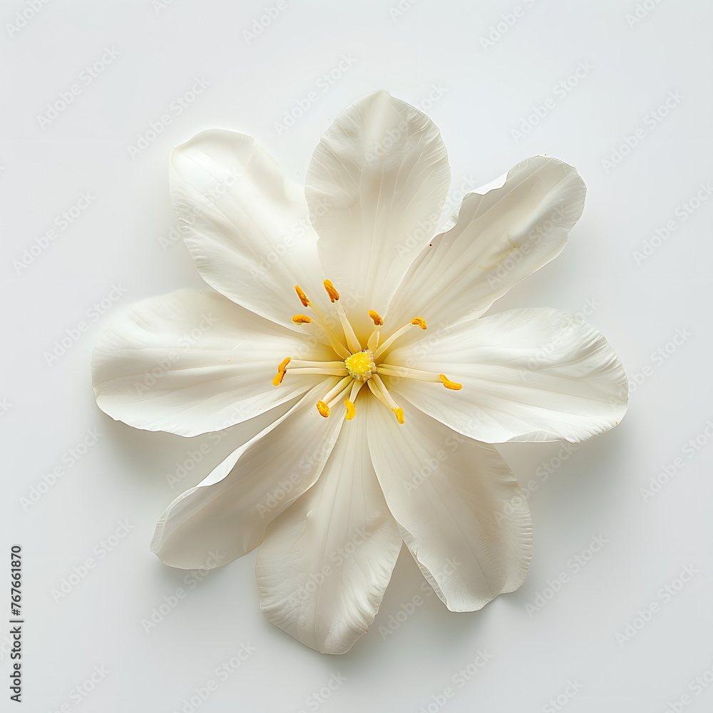 a blooming Jasmine against an isolated white background.