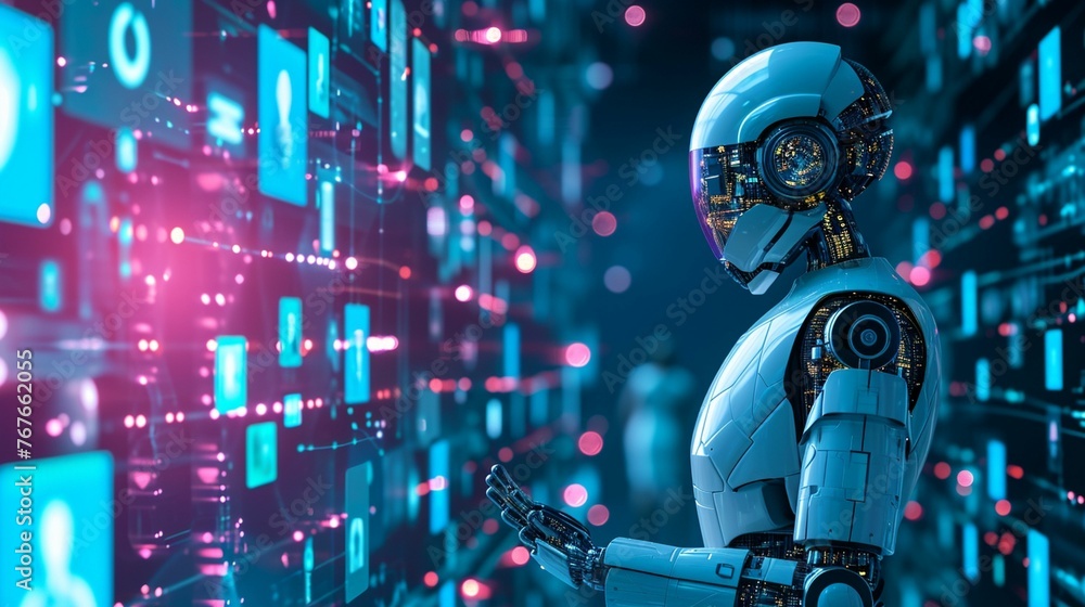 Robot Standing in Front of Wall Robot Standing in Front of Wall