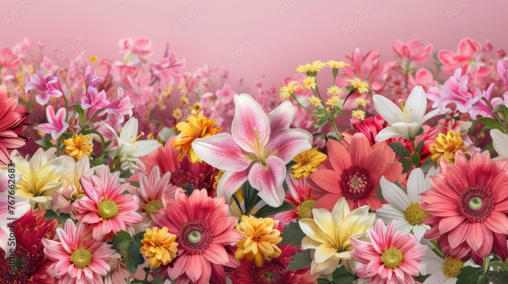 A delightful spring bouquet combines pink and white tulips for a touch of colorful beauty A delightful spring bouquet combines pink and white tulips for a touch of colorful beauty