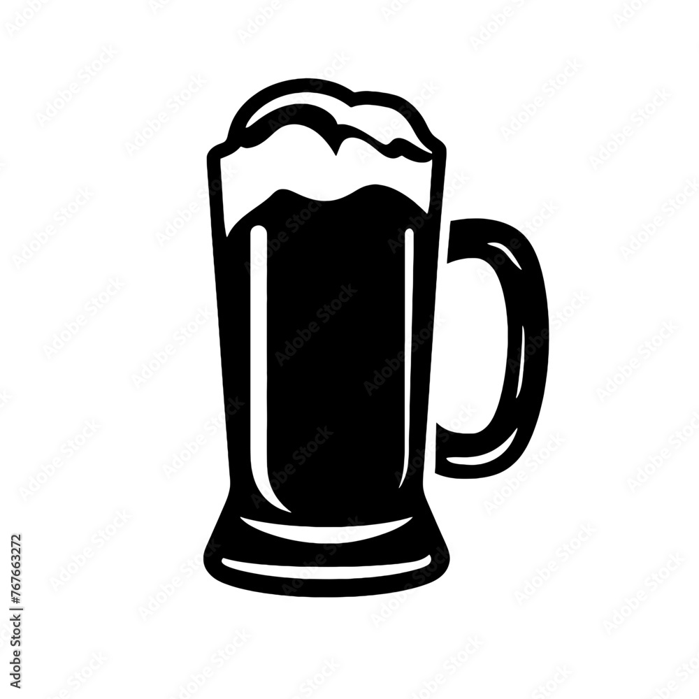 Glass mug of beer. Hand drawn vector illustration isolated on white. Glass mug of beer. Hand drawn vector illustration isolated on white.