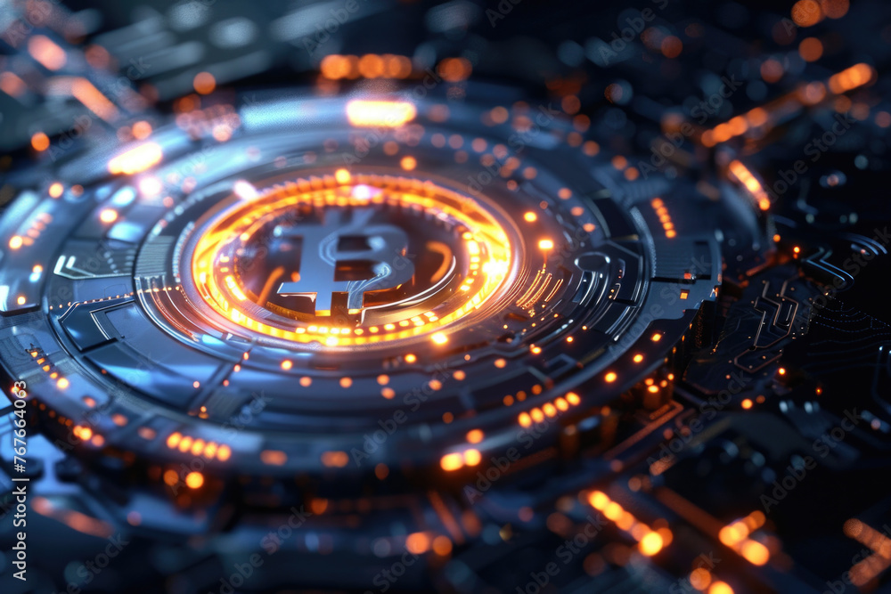 Bitcoin modern futuristic background. Virtual cryptocurrency concept Bitcoin modern futuristic background. Virtual cryptocurrency concept