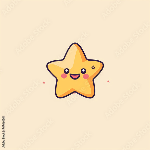 The simplest cute drawn yellow star logo.
