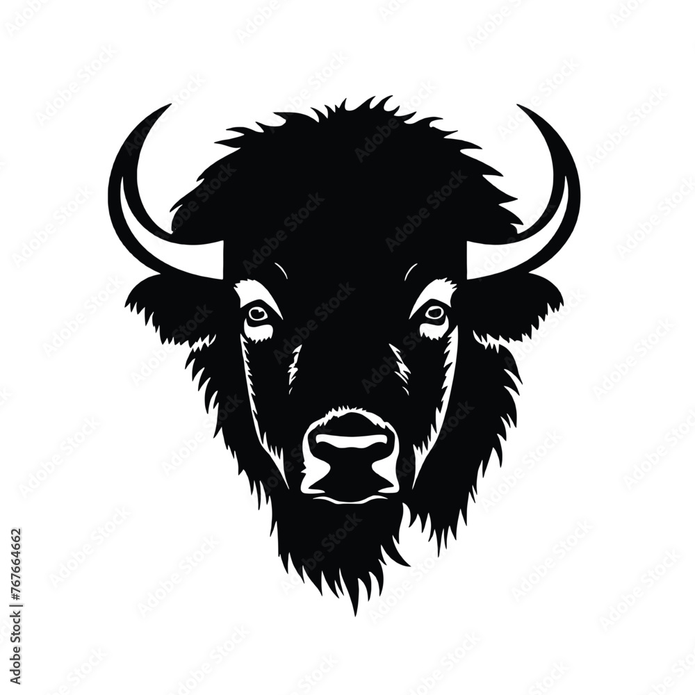 silhouette of American bison, or buffalo silhouette of American bison, or buffalo