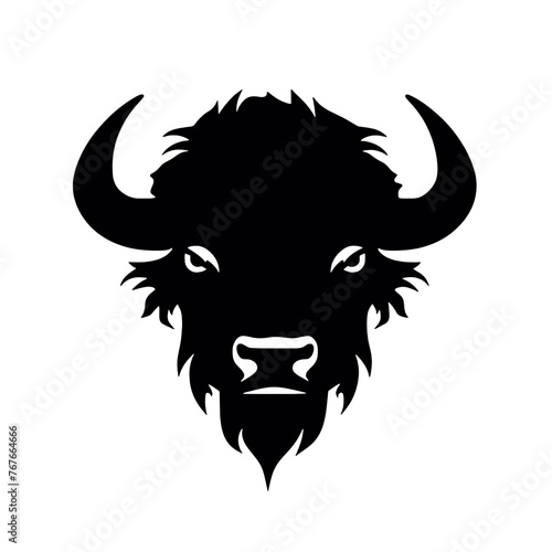 silhouette  of American bison, or buffalo