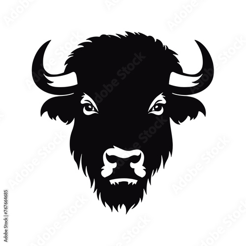 silhouette  of American bison, or buffalo