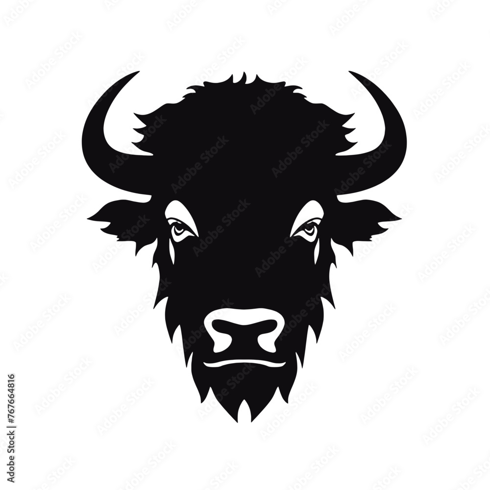 Fototapeta premium silhouette of American bison, or buffalo