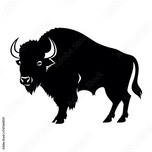 silhouette  of American bison, or buffalo