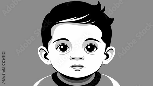 Adorable Baby Boy Portrait Vector Capture the Charm 