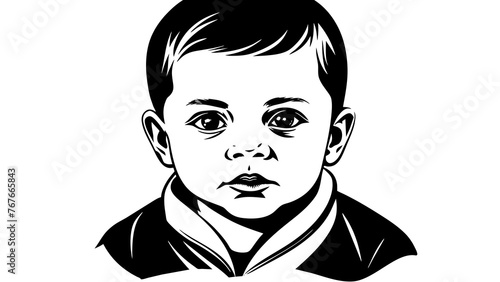 Adorable Baby Boy Portrait Vector Capture the Charm 