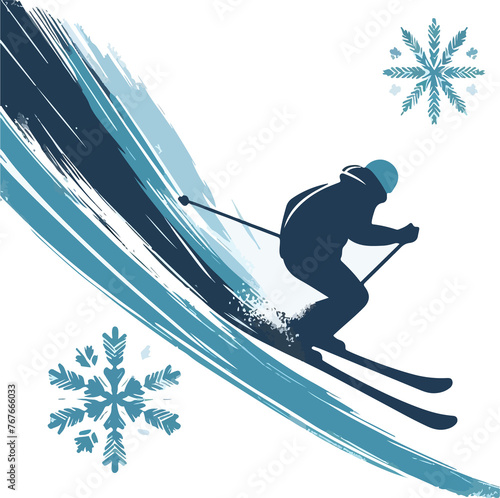 Artificial intelligence generation of ski illustrations.