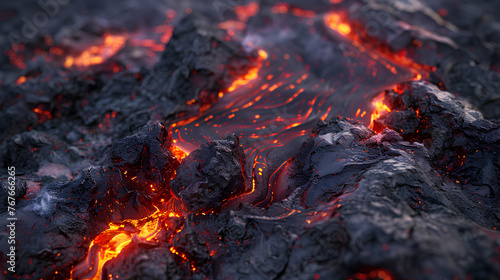 Flow lava mountain texture, lava rock