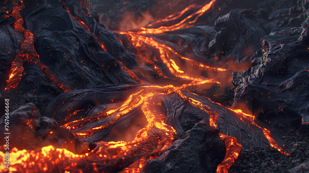 Flow lava mountain texture, lava rock Flow lava mountain texture, lava rock