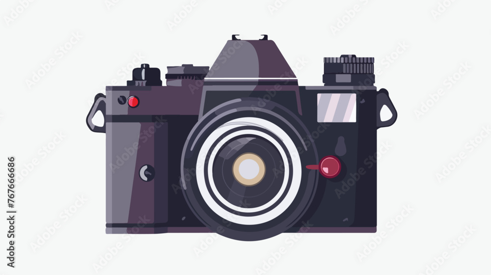 Digital camera design Flat vector isolated on white background