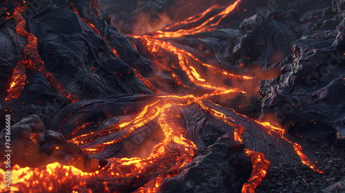 Flow lava mountain texture, lava rock