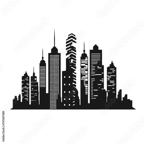 City silhouette vector set. Panorama city background.  
