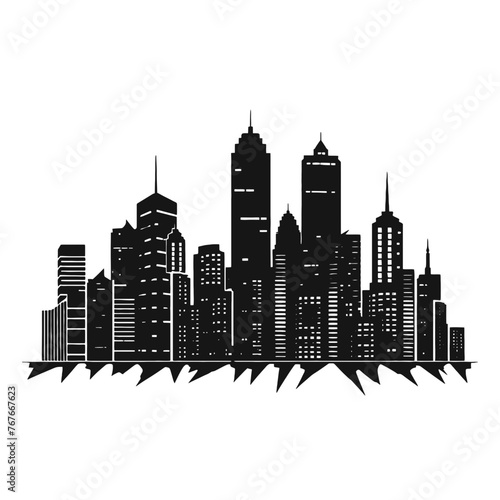 City silhouette vector set. Panorama city background.  