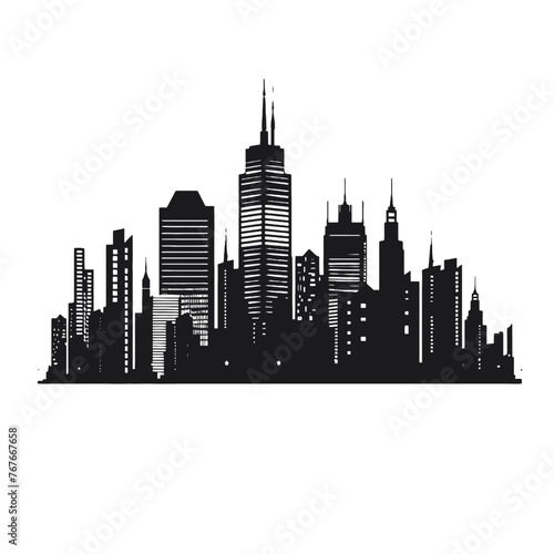 City silhouette vector set. Panorama city background.  