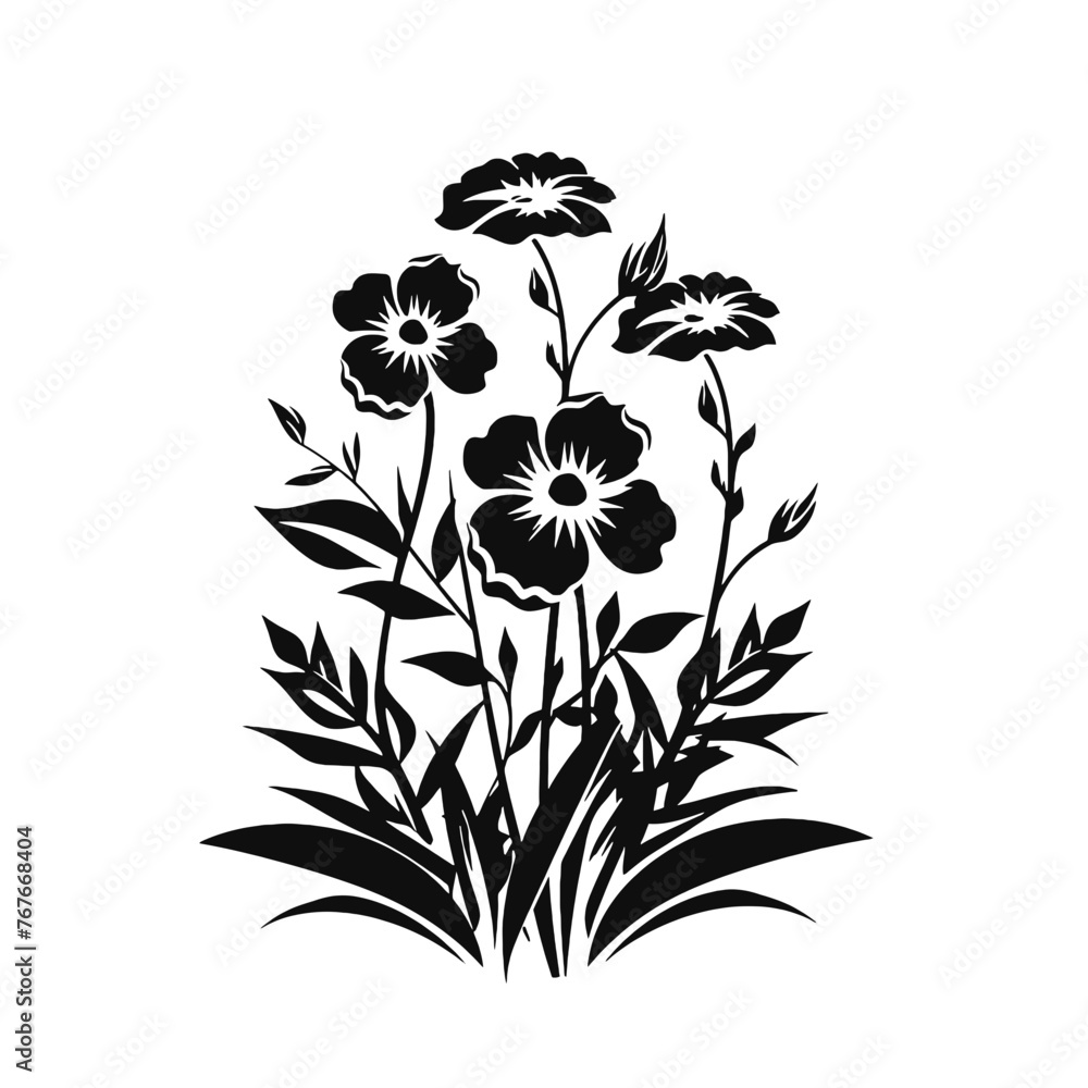 bunch of flowers Silhouette bunch of flowers Silhouette