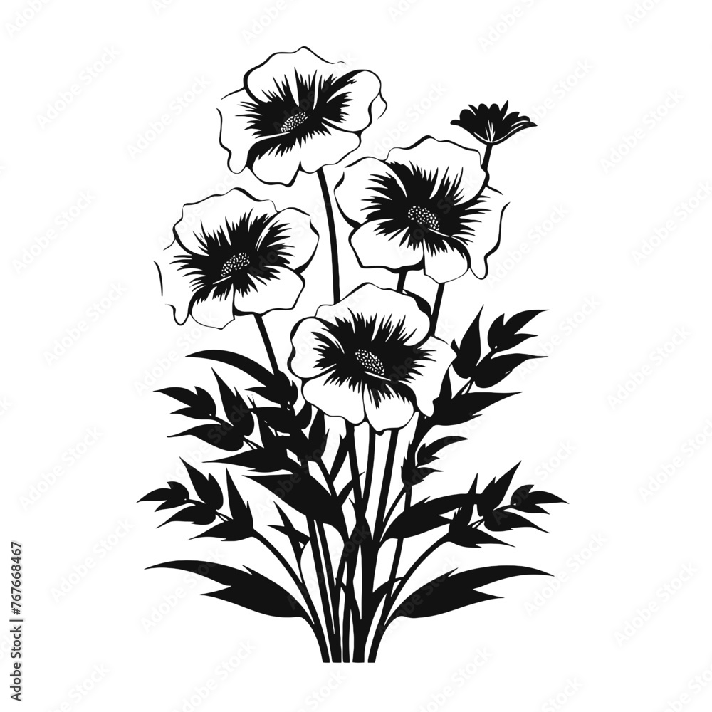 bunch of flowers Silhouette bunch of flowers Silhouette