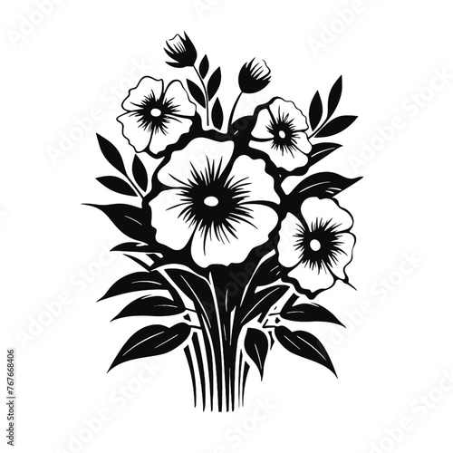 bunch of flowers Silhouette 