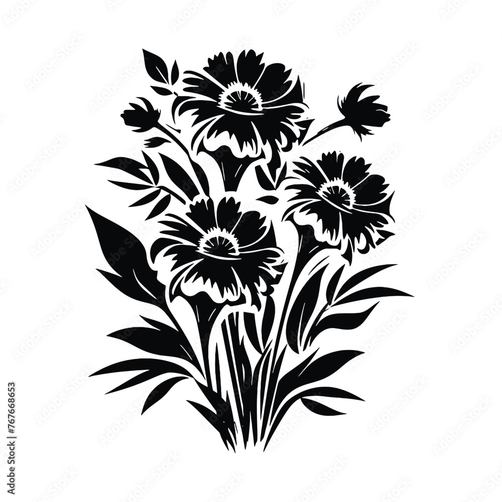 bunch of flowers Silhouette bunch of flowers Silhouette