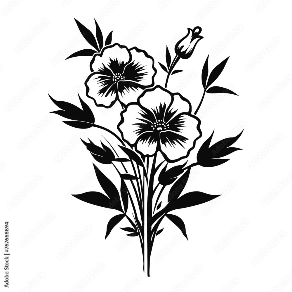 bunch of flowers Silhouette bunch of flowers Silhouette