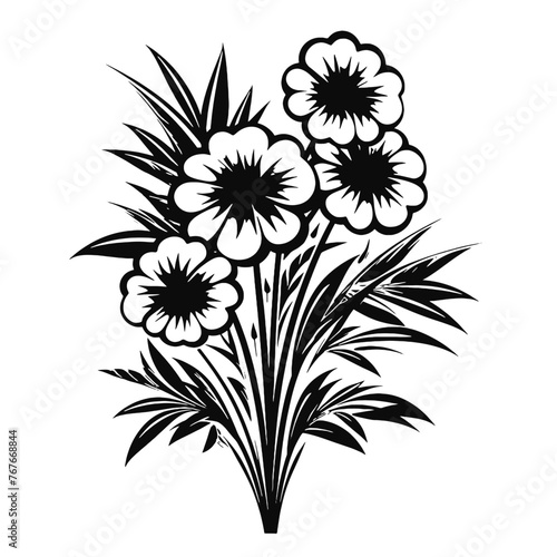 bunch of flowers Silhouette 