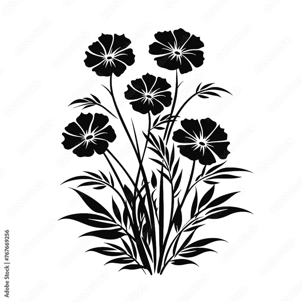 black and white drawing of flowers on a white background black and white drawing of flowers on a white background