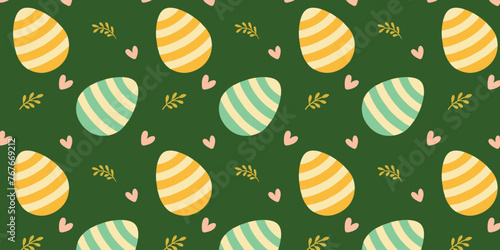 Easter seamless pattern in pastel colors, retro design. Easter eggs, Easter symbol, decorative vector elements. Easter colored eggs simple pattern.