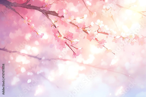 Elegant and beautiful cherry blossom background material, Generative AI © kore kei