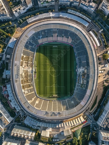 Soccer stadium seen from above  AI generated Image