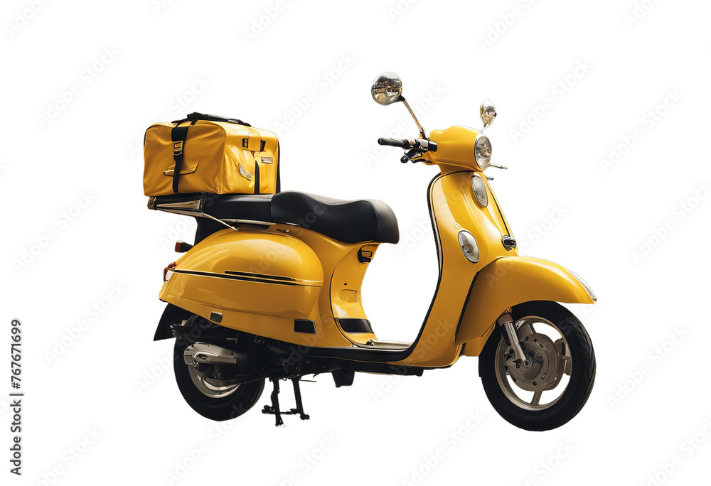 express scooter service bike delivery motor background yellow bag courier moped motorcycle food transportation motorbike deliver fast box ride vehicle