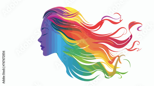 Rainbow Female flat vector isolated on white background