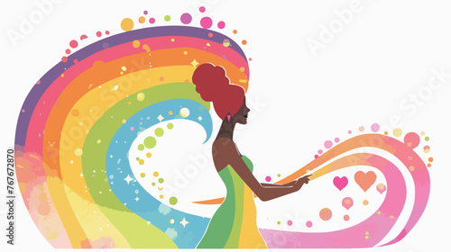 Rainbow Female flat vector isolated on white background