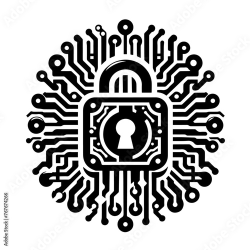 Black isolated icon of locked and unlocked lock on white background. Set of Silhouette of locked and unlocked padlock. Flat design