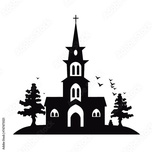 Wallpaper Mural church Silhouette  Torontodigital.ca