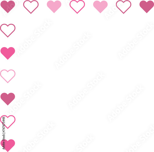 conner hearts line border frame vector photo