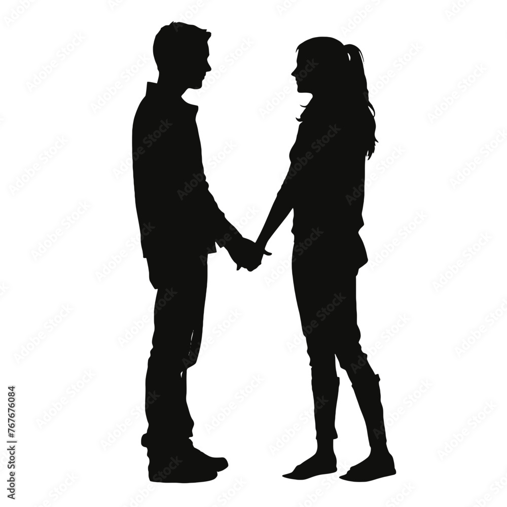 couple holding hands Silhouette couple holding hands Silhouette