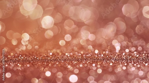 Rose gold glitter bokeh texture background, rose gold - bright and pink champagne sparkle glitter pattern background