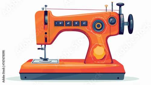 Sewing Machine flat vector isolated on white background