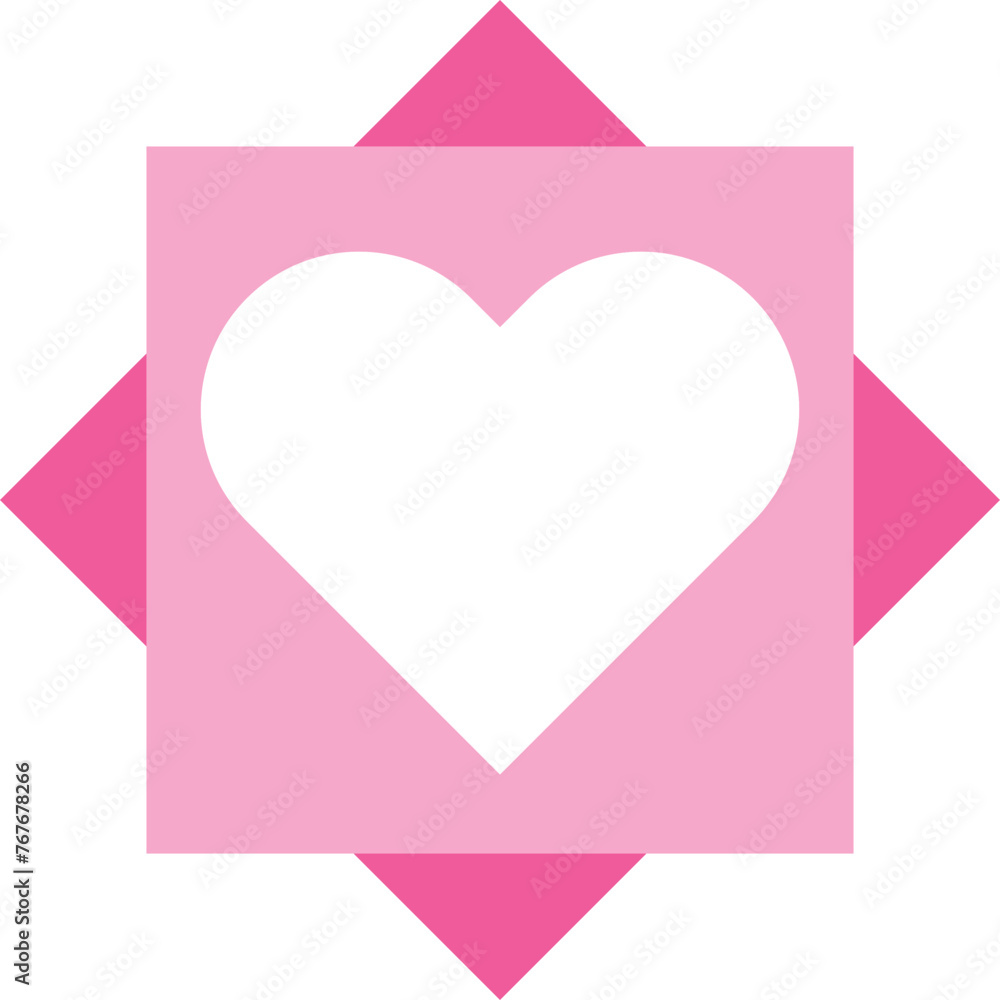 Obraz na plátně square frame heart text box border vector