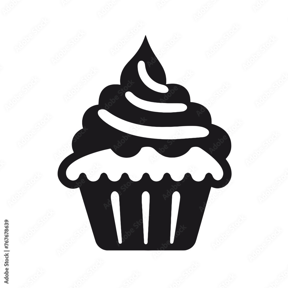 Set of black cupcakes, muffin logo. Can be used as icon, sign or symbol - cupcake silhouette, cake, sweet pastries, muffin. Pastry shop logo. Vector illustrations isolated on white background. Set of black cupcakes, muffin logo. Can be used as icon, sign or symbol - cupcake silhouette, cake, sweet pastries, muffin. Pastry shop logo. Vector illustrations isolated on white background.