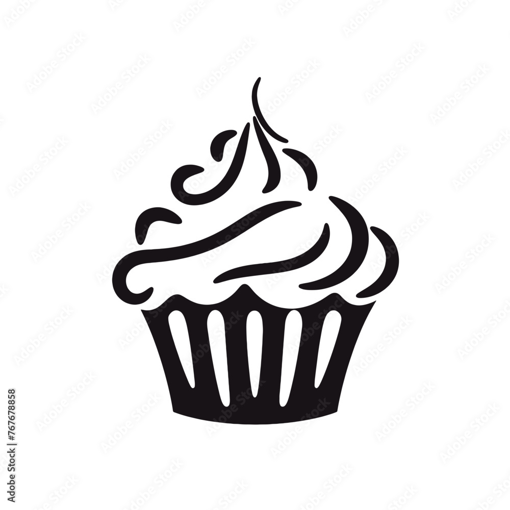 Set of black cupcakes, muffin logo. Can be used as icon, sign or symbol - cupcake silhouette, cake, sweet pastries, muffin. Pastry shop logo. Vector illustrations isolated on white background. Set of black cupcakes, muffin logo. Can be used as icon, sign or symbol - cupcake silhouette, cake, sweet pastries, muffin. Pastry shop logo. Vector illustrations isolated on white background.