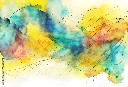drawing paper watercolor effect hand mixed yellow background Abstract colours