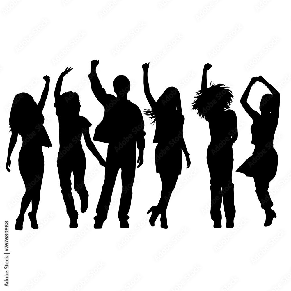 Vector silhouette of dancing people Vector silhouette of dancing people