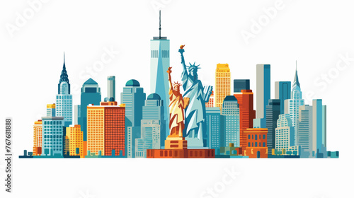 New York Flat vector isolated on white background 