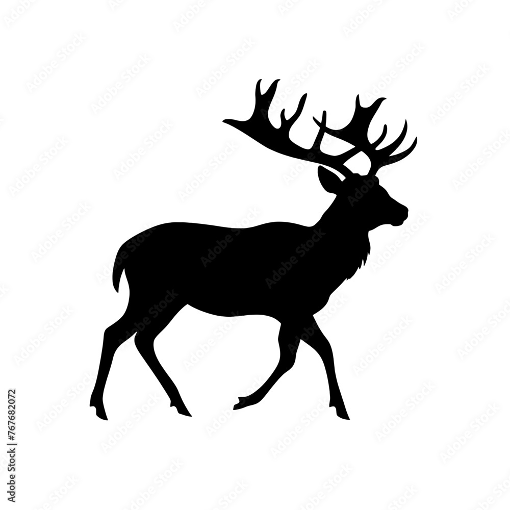 Deer leaping Silhouette Deer leaping Silhouette