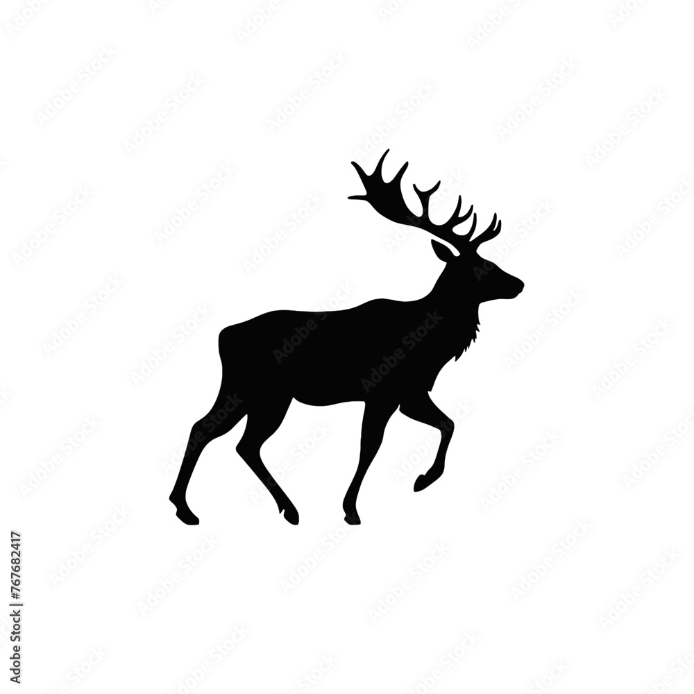 Deer leaping Silhouette Deer leaping Silhouette